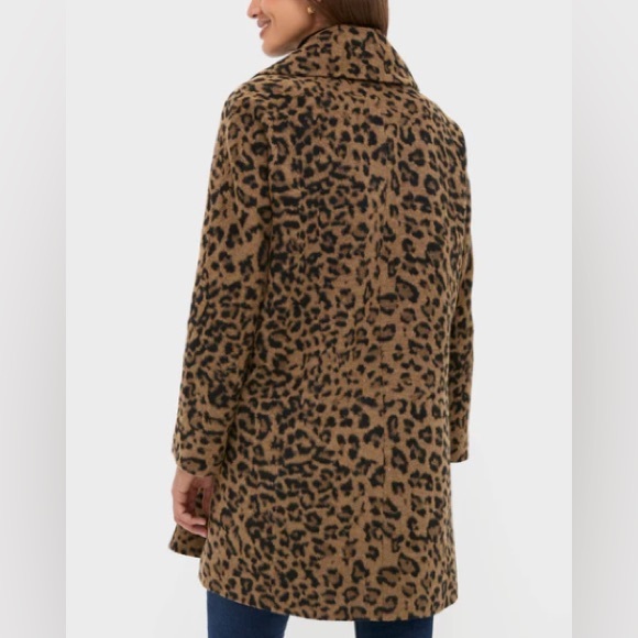 Tuckernuck Coat Leopard Brushed Wool Harley Peacoat Overcoat Sz L - Picture 7 of 15